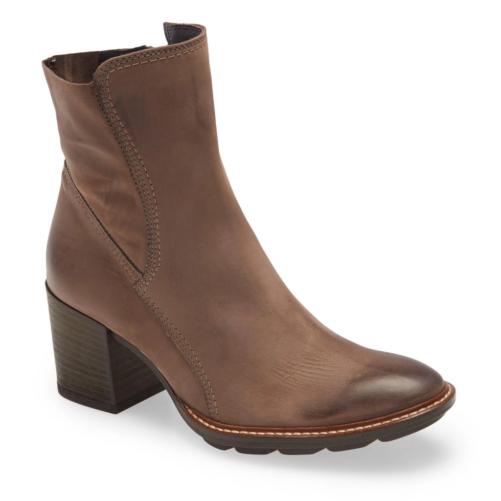 Paul Green Diedra Block Nubuck Sauve Bootie Fango 7 (Tb22)